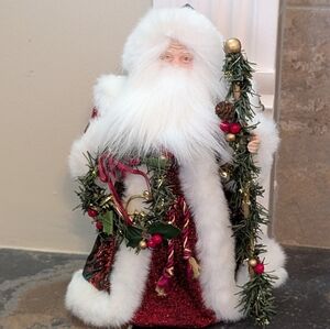 Santa Claus Paisley Cloak  12 inch Vintage Christmas Tree Topper